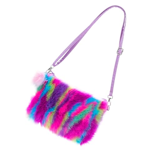 FRCOLOR Plüsch Umhängetasche für Geldbeutel Umhängetasche damen gesteppt kreuzen Mini handtasche Umhängetasche kawaii Umhängetasche Kleine Mädchen Schultertasche Umhängetasche von FRCOLOR