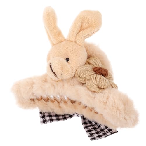 FRCOLOR Haarspange Pelzig Für Damen Kaninchen-haarspange Haar-accessoire Für Teenager-mädchen Große Haarklammer Sicherer Für Viele Anlässe von FRCOLOR