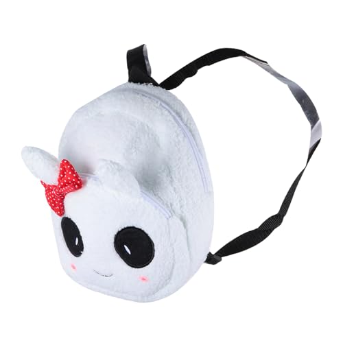 FRCOLOR Plüschrucksack Für Mädchen Entzückende Aufbewahrungstasche Neuartige Tasche Mit Panda-Form Verstellbarer Schultergurt Doppelter Umhängegurt Weiß-rot s von FRCOLOR
