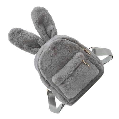 FRCOLOR Plüschrucksack Hasenohrrucksack Lässiger Damenmoderucksack Für Mädchen Mit Großem Fassungsvermögen Und Hochwertigem Reißverschluss von FRCOLOR