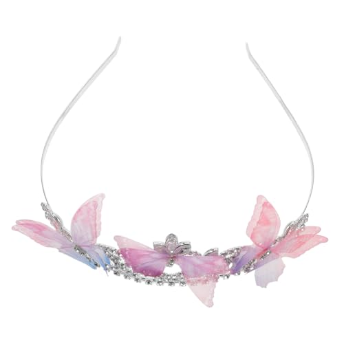 FRCOLOR Prinzessin Tiara Metall-schmetterlings-stirnband Kronenkopfschmuck Schmetterlingshaarkrone Kopfschmuck Aus Mädchen Schmetterlings-haarschmuck Mädchenfeenkrone Legierung von FRCOLOR