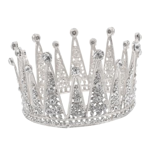 FRCOLOR Prinzessinnenkrone aus Strass Prinzessin Stirnband Prinzessin Diademe Brautkopfbewegungen zum Geburtstag aus Strasskrone Strasssteine Silber von FRCOLOR