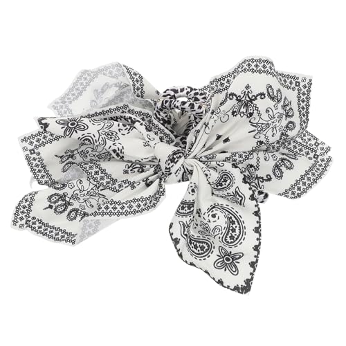 FRCOLOR Puddingblumenkopfschmuck Scheinwerfer-aquarium-licht Pferdeschwanz Mädchen Ohrringe Frauenkleidung Kit Ohrringe Füller Dekoration Gewebte Dekoration Modische Krawatte Black Stoff von FRCOLOR