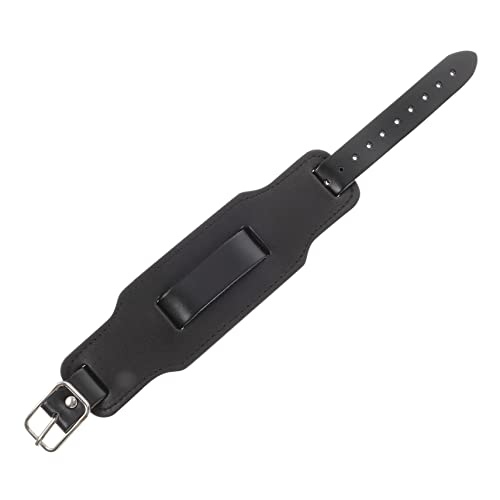 FRCOLOR Punk Armband Herren PU Verstellbar Cooles Armband Wristband für Biker Street Dance und Alltag Schwarz von FRCOLOR