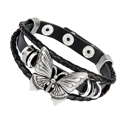 FRCOLOR Punk-stil Armband Mit Schmetterlingen Gothic Manschetten Armband Für Herren Und Damen Armreif Handgelenk Schmuck von FRCOLOR