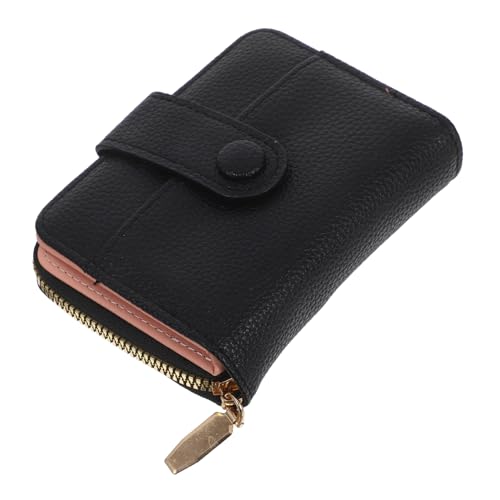 FRCOLOR RFID Zipper Kartenetui Litchi Struktur Kleines Portemonnaie mit Großem Fassungsvermögen und Mehreren Kartenfächern Schnellzugriff Akkordeon Design für Reise und Business von FRCOLOR