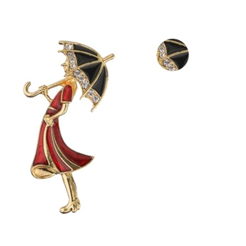 FRCOLOR Regenschirm Brosche Geschlecht Frauen Dekorationen Anstecknadel Kreatives Abzeichen Legierung Brosche Party Brosche Tropföl Cartoon Brosche Rot von FRCOLOR