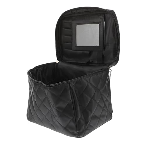 FRCOLOR Faltbare Kosmetiktasche Mit Spiegel – Reise-kulturtasche Für Damen Kosmetiktasche Mit Großem Fassungsvermögen Reißverschluss Stilvolles Spiegeldesign von FRCOLOR