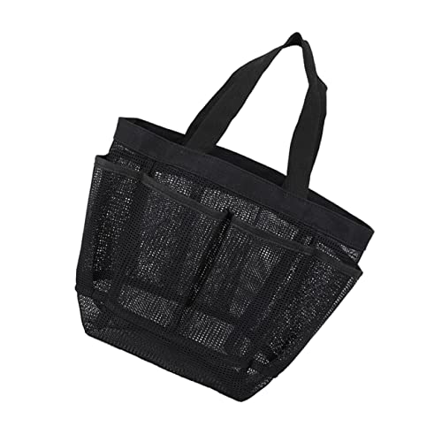 FRCOLOR Reise Kulturtasche Aus Netzmaterial Tragbare Waschbeutel Mit Fächern Robuste Und Leichte Damen Badetasche Für Reisen Schwimmen Fitness Schwarz von FRCOLOR