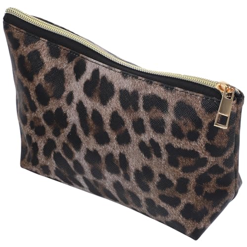 FRCOLOR Schminktasche Mit Leopardenmuster Reißverschlusstasche Für Damen Kleine Kosmetiktasche Für Reisen Aufbewahrungstasche Für Make-up Und Toilettenartikel Tragbare Kulturbeutel von FRCOLOR