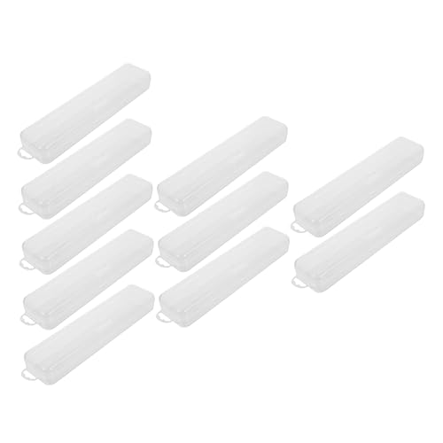 FRCOLOR Tragbares Zahnbürstenetui mit Besteckhalter Transparent 10 Stück aus Lebensmittelechtem PP für Reisen und Camping Schützt Zahnbürsten und Besteck Leicht und Kompakt von FRCOLOR