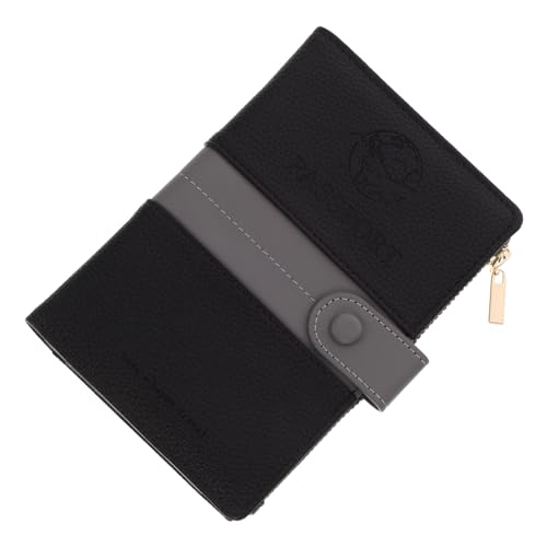 FRCOLOR Reisepass Passerbeutel Tasche Reisen Abdeckung Dual Fall geldbörse portmonee Herren Reiseutensilien Passhülle Passportemonnaie für Frauen Passschutzhülle Pu Black von FRCOLOR