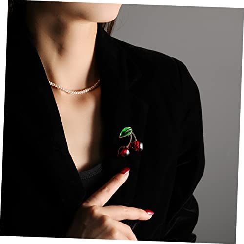 FRCOLOR Resin Kirschen Brosche Anstecknadel für Damen Modisches Accessoire für Jacken und Mäntel Vielseitige Kleidung Dekoration Geschenkidee für Frauen und Mädchen von FRCOLOR