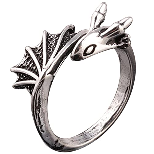 FRCOLOR Retro Drachenring Titanstahl Für Offener Cooler Schmuck Für Kostümpartys Halloween Besondere Anlässe von FRCOLOR