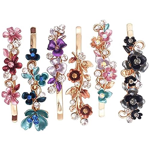 FRCOLOR 6stücke Farbige Vintage Metall Haarklammern Mit Blumen Design Dekorative Haarspangen Für Damen Geeignet Für Hochzeiten Partys Und Besondere Anlässe von FRCOLOR