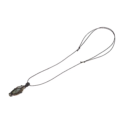 FRCOLOR Labradorit Anhänger Halskette Natürlichem Retro Schmuck für Herren und Damen Stilvoller Steinanhänger Einzigartiges Design von FRCOLOR