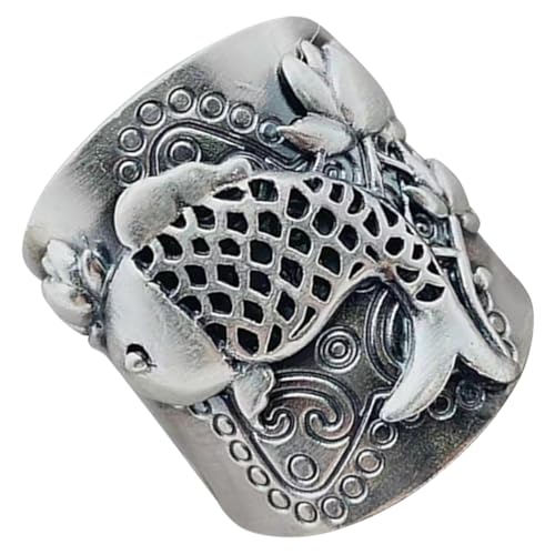 FRCOLOR Retro Lotus Ring für Frauen Verstellbarer Finger Ring Eleganter Schmuck für Besondere Anlässe Charmanter Boho von FRCOLOR