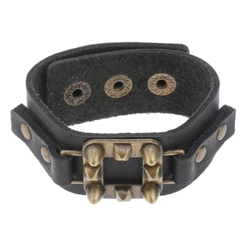 FRCOLOR Retro Punk Armband Rindsleder für Männer Verstellbare Stylische Handgelenkkette Vintage Design für Freundschaftsgeschenke Hautfreundlich Tragbar von FRCOLOR