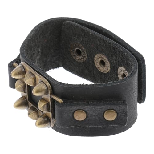 FRCOLOR Rindsleder Armband Für Männer Retro Punk Handgelenkschmuck Filigrane Verarbeitung Komfortables Tragen Platzsparende Lagerung von FRCOLOR