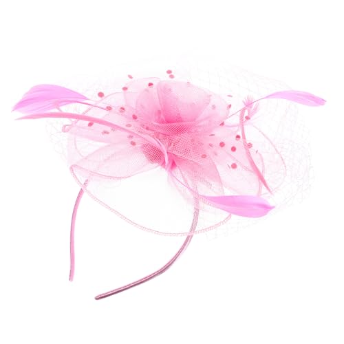 FRCOLOR Fascinator Haarspange für Damen Vintage Netz Haarband mit Federn Hochzeits Kopfschmuck für Braut Elegant und Vielseitig Party und Bankett Accessoire von FRCOLOR