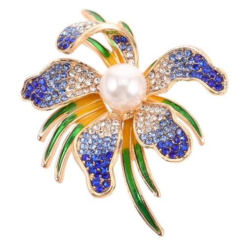 FRCOLOR Retro-Strassbrosche Stift Ansteckblume Strasssteine Dame Orchidee Blumen- perlen brosche Perlen-Brosche Strassbrosche für Kleid Korsage Pfingstrosenblumenbrosche Zinklegierung Blue FRCOLOR Retro-Strassbrosche Stift Ansteckblume Strasssteine Dame Orchidee Blumen- perlen brosche Perlen-Brosche Strassbrosche für Kleid Korsage Pfingstrosenblumenbrosche Zinklegierung Blue von FRCOLOR