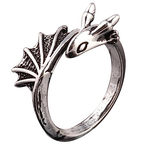 FRCOLOR Retro Titanstahl Für Einzigartiger Drachenring Für Kostümpartys Valentinstag Halloween Besondere Anlässe Langlebig von FRCOLOR