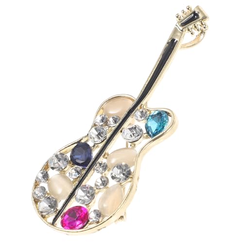 FRCOLOR Rhinestone Gitarre Brosche Pin Gitarren Anstecker Musikinstrument Schmuck für Taschen Kleidung Schals für Frauen an Valentinstag Weihnachten von FRCOLOR