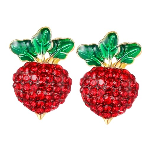 FRCOLOR Rhinestone Ohrringe für Mädchen Karotten Ohrstecker mit Buntem Emaille und Modischer Schmuck für Alltag Party Weihnachten und Besondere Anlässe von FRCOLOR