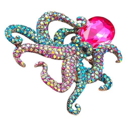 FRCOLOR Rhinestone Oktopus Brosche Damen Schmuck Einzigartiges Design Feine Verarbeitung Modisches Accessoire Für Kleidung Taschen Hüte Schals von FRCOLOR