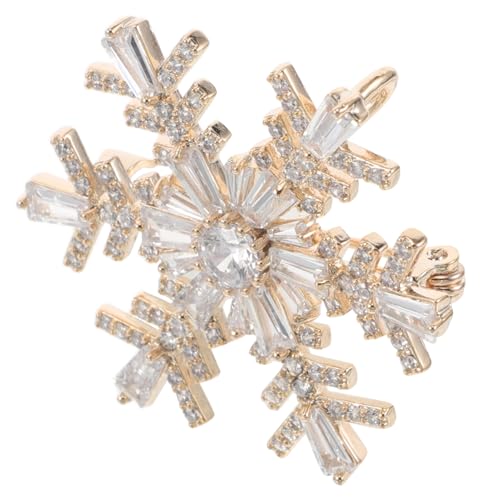 FRCOLOR Schneeflockenbrosche Mit Strassverzierungen Für Damen Und Herren Dekorative Anstecknadel Für Hemden Mäntel Und Feiertage von FRCOLOR