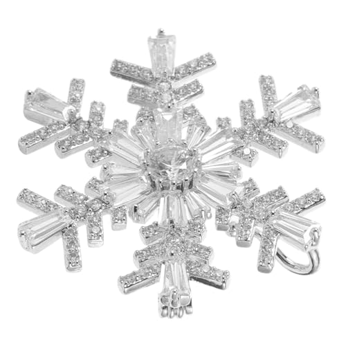 FRCOLOR Rhinestone Schneeflocken Brosche Silberfarben mit Funkelnden Kristallen Leichte Weihnachts Anstecknadel für Damen und Herren Vielseitiger Lapel Pin für Anzug Hemd und Jacke von FRCOLOR