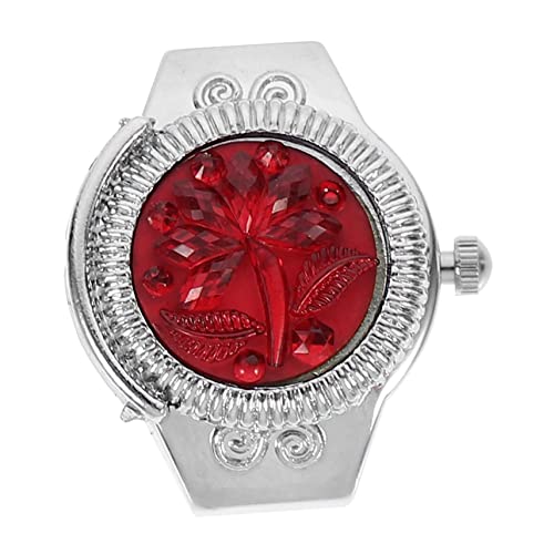 FRCOLOR Ringförmige Damenuhr Aus Zinklegierung Mit Rosendekor Kreative Fingerringuhr Für Alltag Leicht Und Praktisch Stilvolle Uhr Im Ringdesign von FRCOLOR