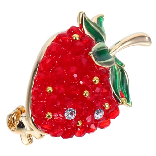 FRCOLOR Erdbeer-charm-brosche Für Damen Rote Brosche Dekorative Anstecknadel Kleidungs Hut Rucksack- Hochzeits- Schmuck von FRCOLOR