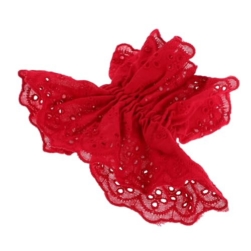 FRCOLOR Spitzen-haarbänder Mit Elastischem Band Doppellagig Rot Für Frauen Und Mädchen Für Pferdeschwanz Haarschmuck Weihnachten von FRCOLOR