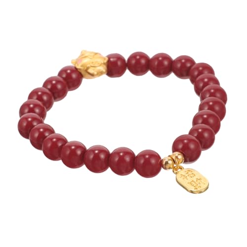 FRCOLOR Rotes Perlenarmband mit Drachen motiv Langlebiges Verblassungsresistentes Schmuckstück Chinesisches Jahr Dekoration Stilvolles Unisex armband für Damen und Herren von FRCOLOR