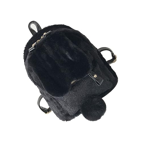 FRCOLOR Rucksack Mädchen Umhängetasche Plüsch Black von FRCOLOR