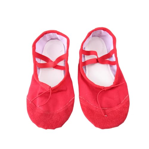 FRCOLOR Rutsch Ballettschuhe Damen und Leicht Elastisch rutschfeste Sohlen Vielseitige Tanzschuhe für Yoga Ballett Modern Dance Rot von FRCOLOR