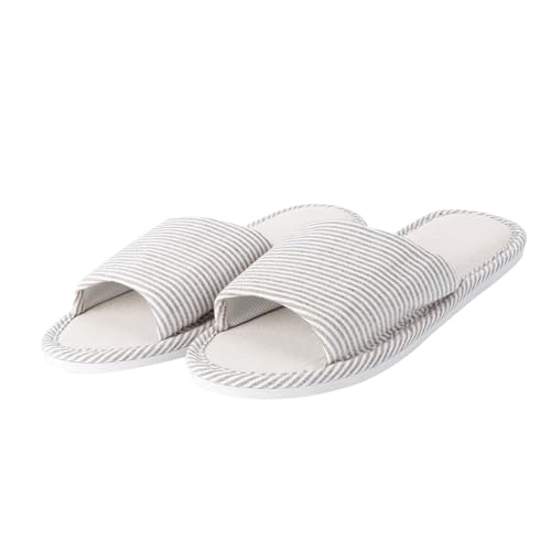 FRCOLOR Rutschfeste Baumwoll hausschuhe mit Dicker Langlebiger Leinen sohle Atmungsaktiv und Komfortabel für Zuhause Unisex Geeignet für Frühling Herbst Kaffee farbe von FRCOLOR