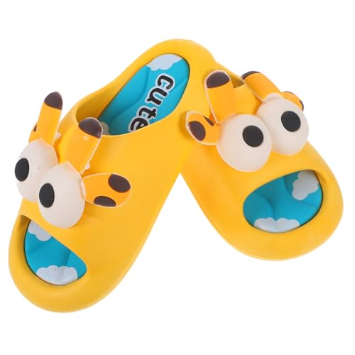 FRCOLOR Sandalen und Hausschuhe Rutschfeste Sommerschuhe für Jungen und Mädchen Weiche Ergonomische Innensohle Strapazierfähige Flexible Strand und Badesandalen Gelb von FRCOLOR