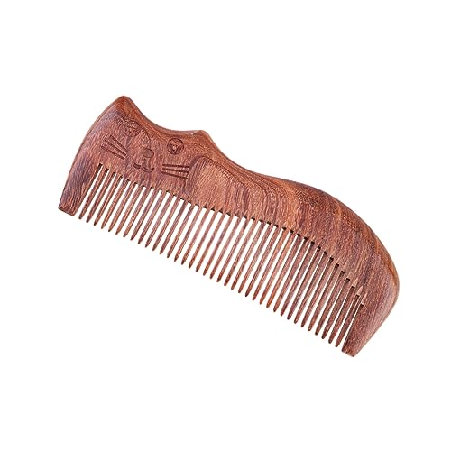 FRCOLOR 15-5 Haarkamm Aus Sandelholz Mit Katzenmotiv Holzkamm Für Damen – Naturmaterial – Haarpflege von FRCOLOR