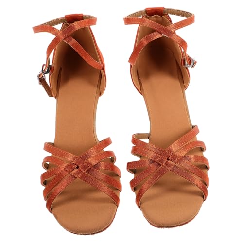 FRCOLOR Satin High Heels Damen Latein Tanzschuhe Open Toed Schlanke Satinabsatz Schuhe für und Bankett Geeignet von FRCOLOR