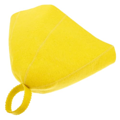FRCOLOR Saunahut aus Wollfilz winterhut haarhaube saunazubehor saunazubehã¶r zubehör für sauna bequemer Saunahut Saunamütze für Damen Banya-Hut Badekappen Badezimmerzubehör gefühlt Yellow von FRCOLOR