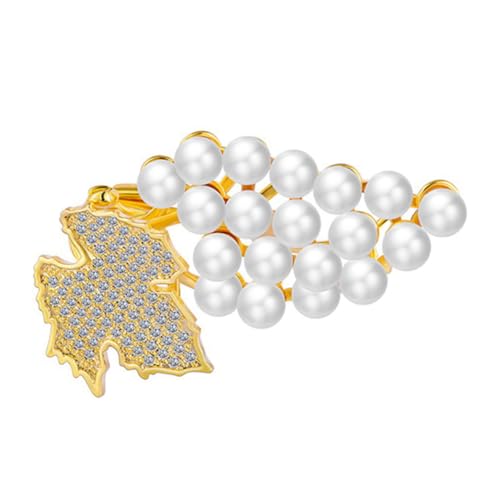 FRCOLOR Schimmernde Traubenbrosche Metall mit Perlen Kreatives Leichtes Accessoire für Kleidung Taschen Schals Muster von FRCOLOR