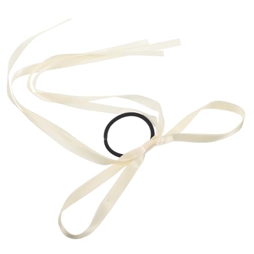 FRCOLOR Schleife Haargummi Mädchen Haarzubehör Haargummi Mit Band Haargummis Schleife Haargummis Mit Schleife Für Mädchen Schleife Scrunchie Haarschleifen Für Mädchen Beige Stoff von FRCOLOR