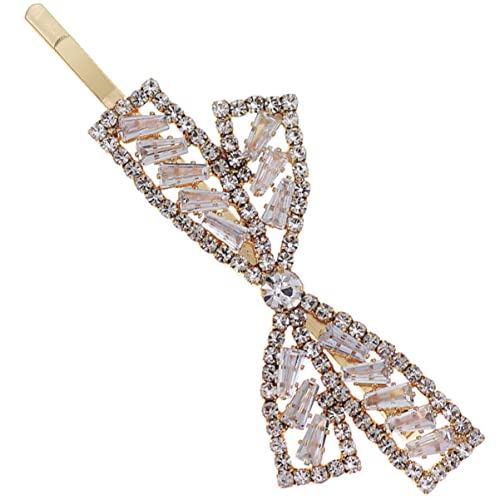 FRCOLOR Schleife Haarnadel Reize binden Stifte Zubehör Seiden-Scrunchie Strasssteine bogenknoten haarspange schleife haarspange Haarnadeln für Frauen Schleife Bobby Pins Legierung Golden von FRCOLOR