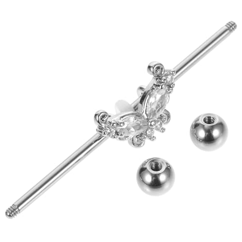 FRCOLOR Schmetterling Ohrstecker Barbell Piercing Schmuck Damen Teen Leicht Modisch Langlebig von FRCOLOR