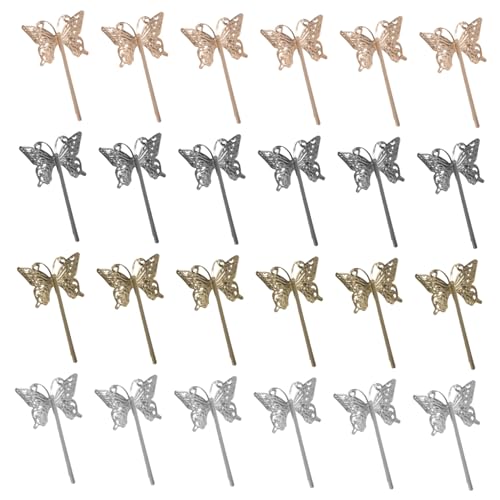 FRCOLOR 24stücke Schmetterlinge Haarspangen Metall Clips Haarnadel Für Frauen Mädchen Haar Zubehör Frisur Accessoires von FRCOLOR