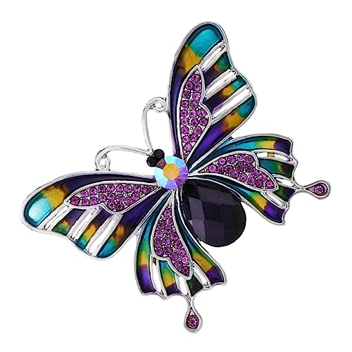 FRCOLOR Schmetterlings Brosche aus Langlebiger mit Funkelnden Strasssteinen Vielseitiger Anstecker für Kleidung Stola und Hochzeit Eleganter Schmuck für Damen und Besondere Anlässe von FRCOLOR