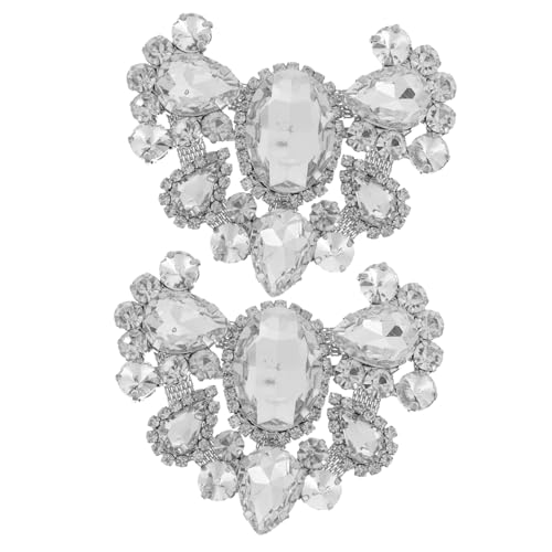 FRCOLOR Schmetterlings Schuhclips mit Strasssteinen Weiße Hochzeitsschmuck Schuhdekoration Wiederverwendbare Brautschuh Accessoires für Festliche Anlässe Elegante Clip designs für Damen von FRCOLOR