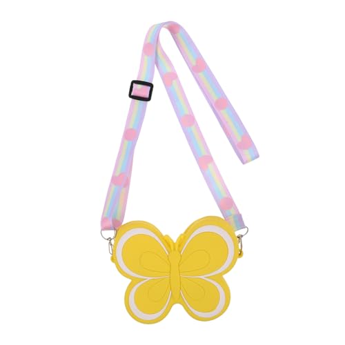 FRCOLOR Girls Purse Geldbörse Im Schmetterlingsdesign Süße Mini Umhängetasche Für Mädchen Als Wechselgeldbörse Modisches Accessoire Gelb von FRCOLOR